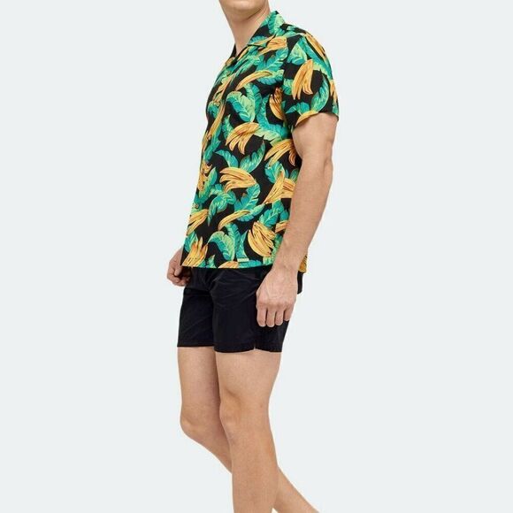 SUNDEK Men's Goldenwave Short Sleeve Shirt Casual Floral Hawaiian Leaf Print - M - Picture 2 of 9